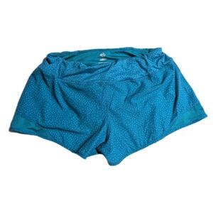 Rabbit Running Shorts Women's Small Blue Polka Dot Lined Zip Pocket